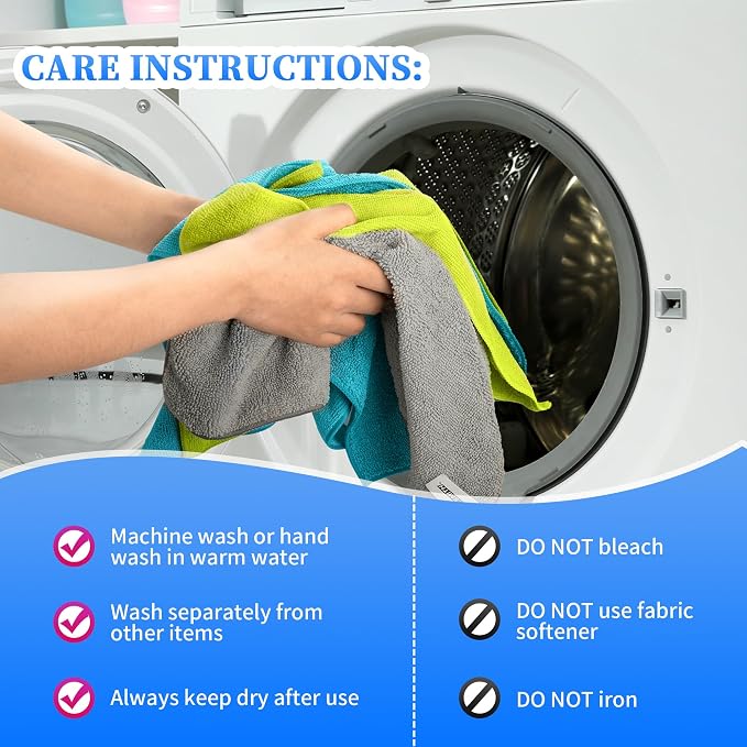 FIXSMITH Shop Towels-400 Pack, 12 x 16 in Microfiber Cleaning Cloth, Highly - Image 7