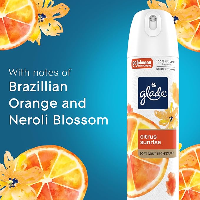 Glade Air Freshener Room Spray, Citrus Sunrise Scent, Odor Fighting to Deliver - Image 4