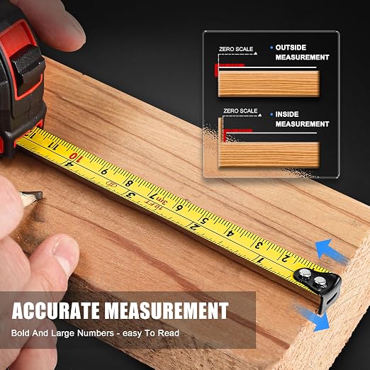 HAUTMEC 3pc Small Mini Tape Measure 10ft, Keychain Measuring, Metric and - Image 7