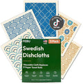 FEBU Swedish Dishcloths for Kitchen | 5 Pack Japanese Reusable Paper Towels by FEBU