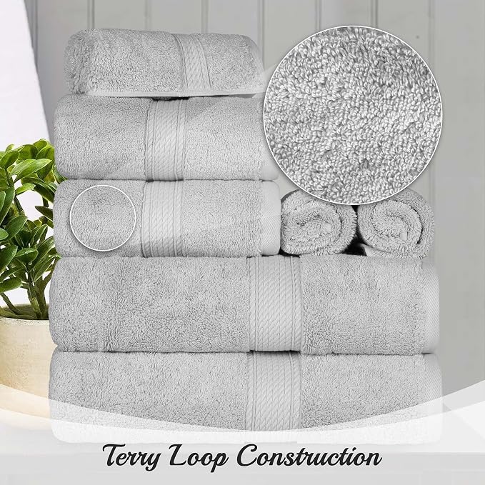 SUPERIOR Egyptian Cotton Plush & Absorbent, Face Towel Set of 6, Soft Luxury - Image 3