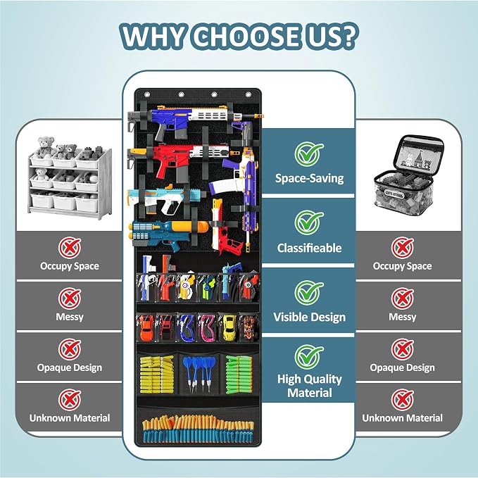 Over The Door Organizer for Toy Gun, Hanging Toys Storage Organizer - Image 5