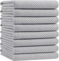 Homaxy 100% Cotton Oversized Waffle Weave Kitchen Towels 8-Pack, Light Gray | by Homaxy