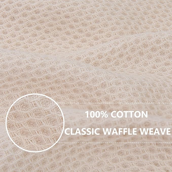 Homaxy 100% Cotton Oversized Waffle Weave Kitchen Towels 6-Pack, Ultra Soft - Image 2