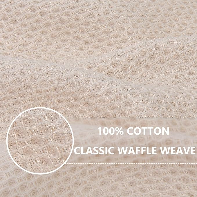 Homaxy 100% Cotton Oversized Waffle Weave Kitchen Towels 8-Pack, Ultra Soft - Image 2