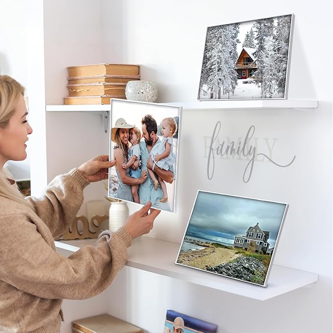 MANTELLO ESSENTIALS 8 x 10 Photo Frame Set, 8 x 10 White Picture Frames, Front Loading Picture Frames 8x10, Set of 6