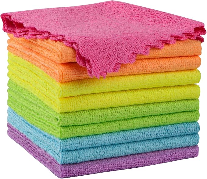 Orighty Microfiber Cleaning Cloth 10 Pack, Cleaning Rags 12x11 inch | by AllRightinOrighty