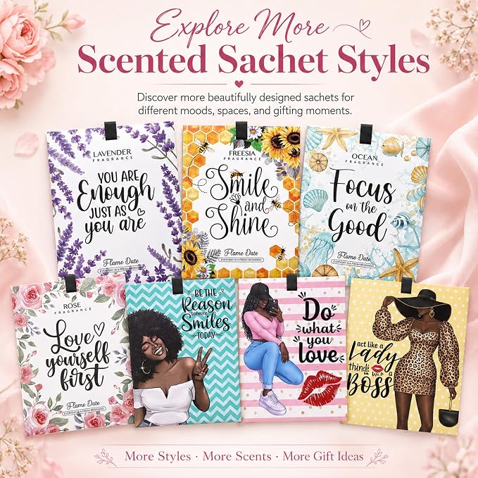 6 Pack Scented Sachets with Motivational Message Gift - Image 8