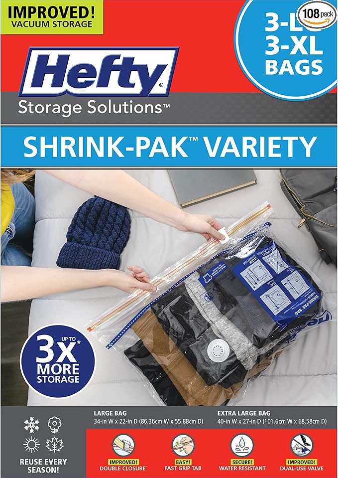 Hefty Shrink-Pak Vacuum Storage Bags by HeftyShrinkPak