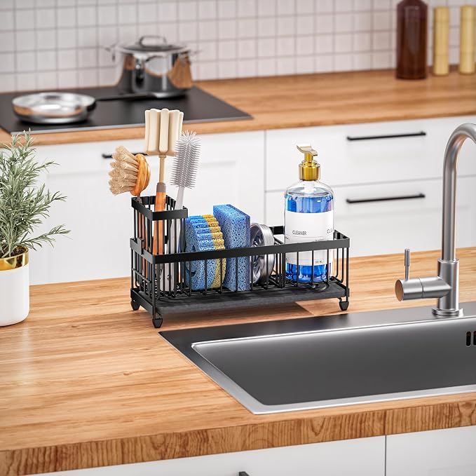 Cisily Sponge Holder for Kitchen Sink, Sink Caddy Organizer - Image 7