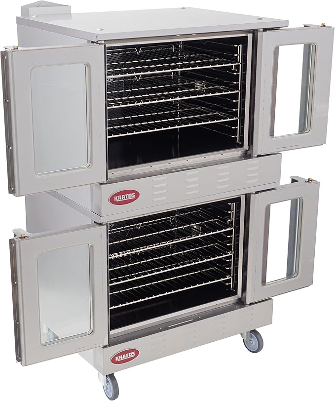 Kratos Commercial Convection Oven - Full Size Double Stack Oven for Restaurants, 108,000 BTU, Natural Gas Powered (29Y-049)