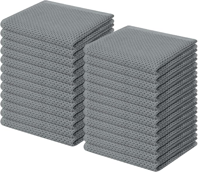 Homaxy 100% Cotton Waffle Weave Kitchen Dish Cloths 24-Pack, Ultra Soft by Homaxy