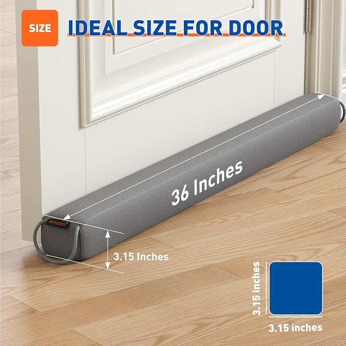 MAGZO Door Draft Stopper 36 Inches, Energy Saving | Rectangle Weighted Door - Image 2