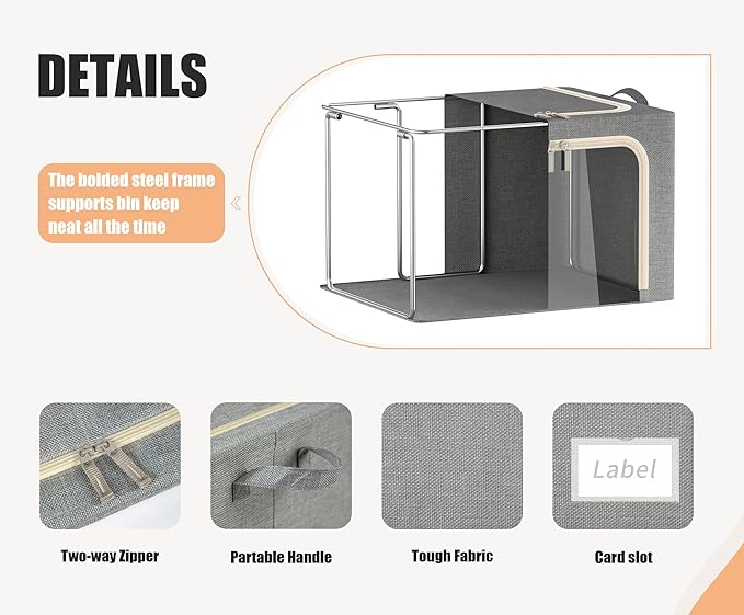 3 Openings Large Clothes Storage Bins - Image 4