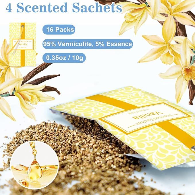 STRN Scented Sachets for Drawer and Closet, 16 Packs 4 Scents Long-Lasting - Image 4