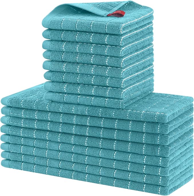 Homaxy Kitchen Towels and Dishcloths Set, Lake Blue by Homaxy