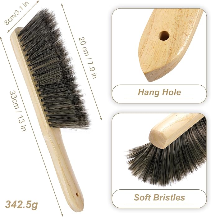 Rbenxia Wooden Handle Bench Brushes Soft Household Dust Cleaning Brushes | Soft - Image 2