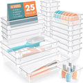SpaceHacks 25 PCS Plastic Drawer Organizer, 4-Size Versatile Organizer Trays & by SpaceHacks