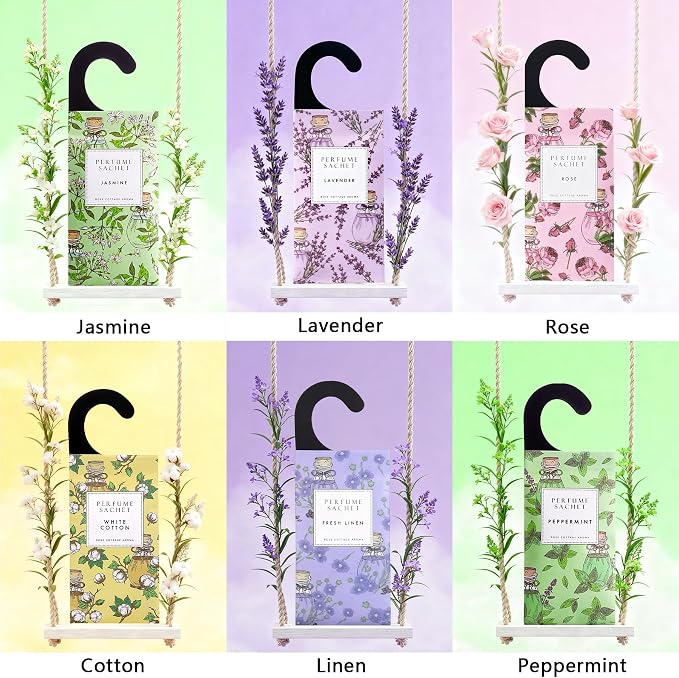 Large 12 Packs Hanging Scented Sachets Long-Lasting Closet Deodorizer Air - Image 4