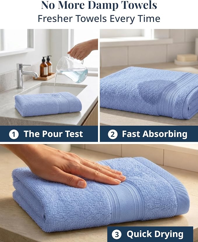 LANE LINEN Face & Hand Towels 100% Cotton 4 Pack 16x28 - Image 4