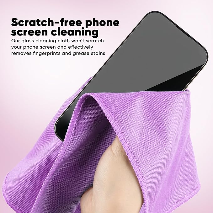 HOMEXCEL Glass Cleaning Cloths 12PK, Streak Free Towel - Image 5