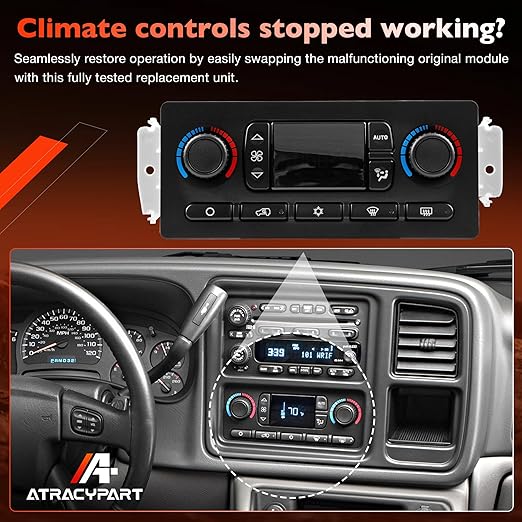 599-211XD Climate Control Module A/C Heater Air Conditioning Panel Compatible with Chevy Silverado GMC Sierra Avalanche Suburban Yukon XL 1500 2500 3500 Cadillac Escalade 2003-2007