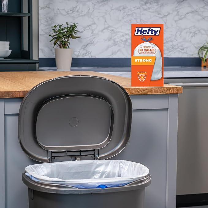 Hefty Strong 13G Tall Kitchen Trash Bags, 90ct | Bulk Pack, 13 Gallon Trash Bags - Image 2