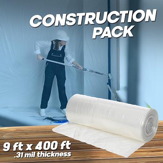 Painter's Plastic Film, High Density Painters Plastic Sheeting Roll in Box - Image 2