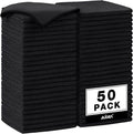 AIDEA Microfiber Cleaning Cloth Black 50PK, Cleaning Rags 12×12" | Microfiber by AIDEAHOME