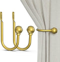 Hion Curtain Holdbacks Gold 2pcs, Curtain Tiebacks Wall Mounted Hooks | Curtain by Hion