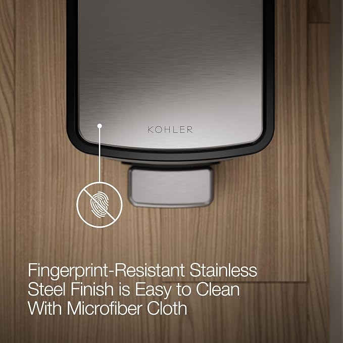 KOHLER 31319-BST Bathroom Trash Can, 1.6 Gallon, 6-Liter Step Can, Quiet-Close - Image 7
