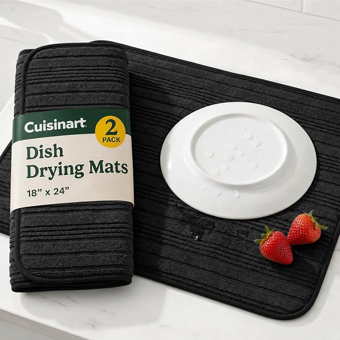Cuisinart Dish Drying Mat for Kitchen Counter, quick-dry microfiber, machine by BestBrands