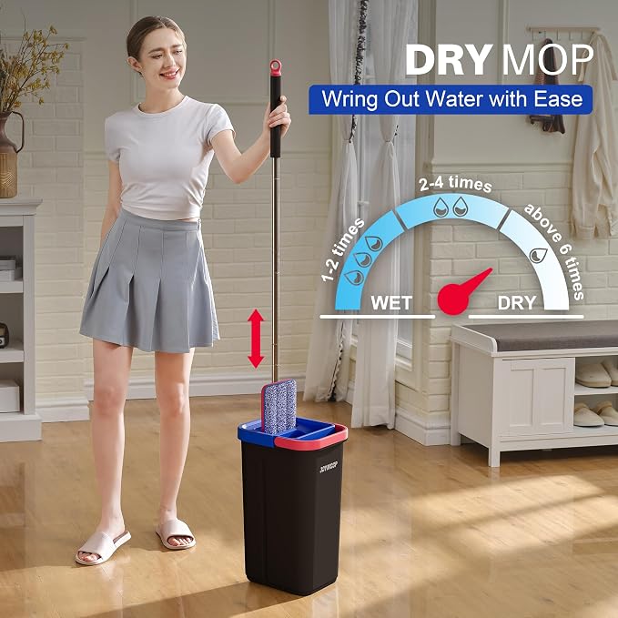 JOYMOOP Flat Mop System, Microfiber Mop and Bucket Set, Household & Commercial - Image 3