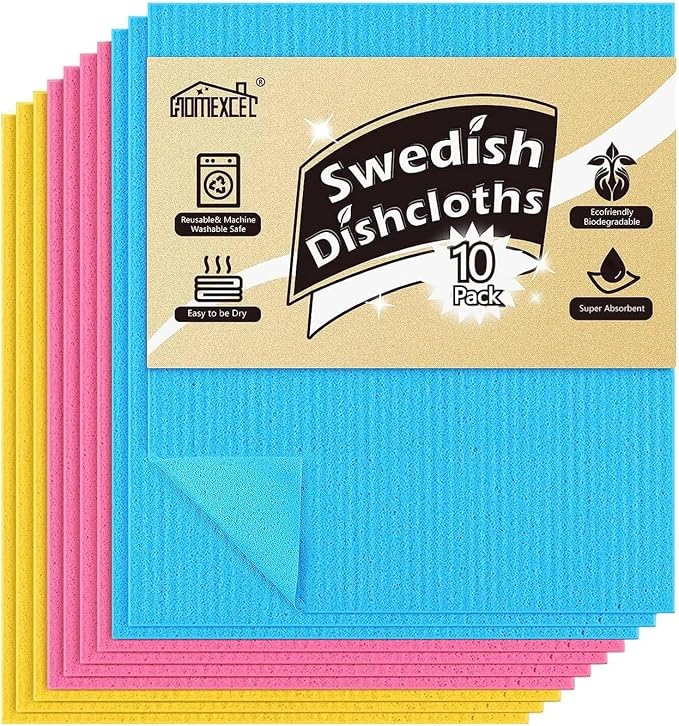 HOMEXCEL 10PK Swedish Dishcloths by HOMEXCEL