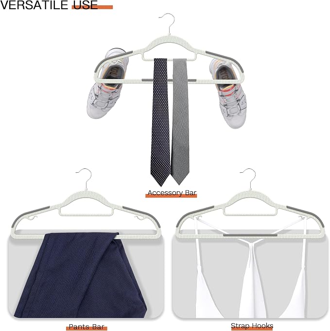 60 Pack Heavy Duty Plastic Hangers, Non Slip Clothes Hangers - Image 9
