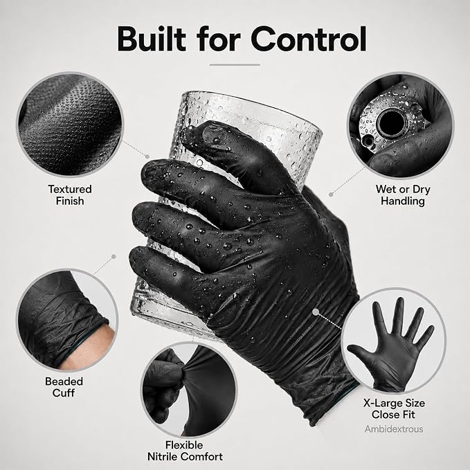 ForPro Disposable Nitrile Gloves, Chemical Resistant, Powder-Free, Latex-Free - Image 3