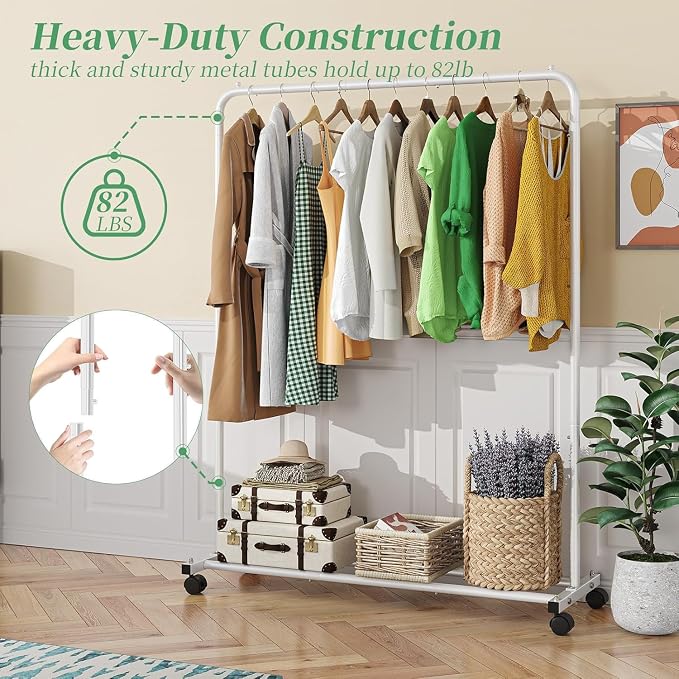 Simple Trending Clothes Clothing Garment Rack, Clothes Organizer, 360° Lockable - Image 5