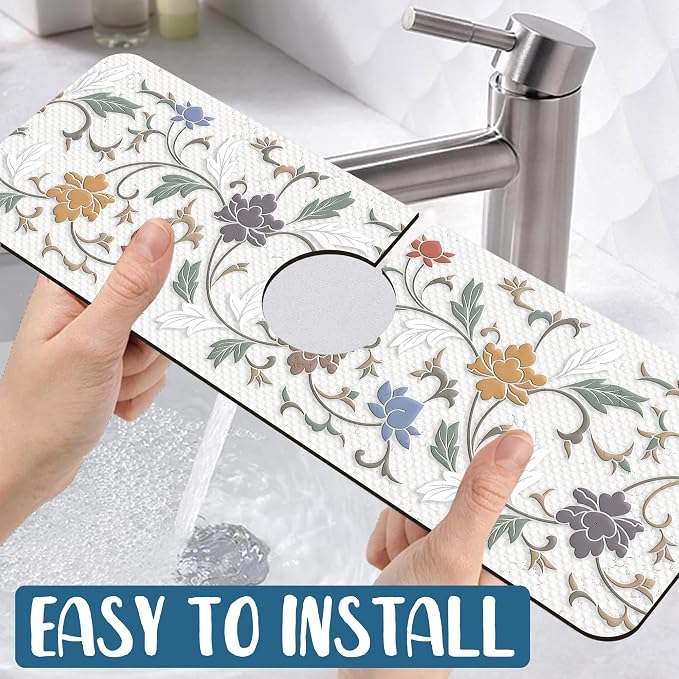 Faucet Mat for Kitchen Sink Absorbent Splash Guard Bathroom 15.5"X5.5" - Image 5
