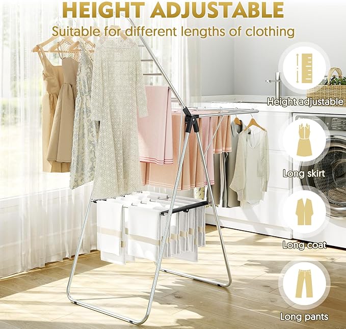 Large Stainless Steel Clothes Drying Rack | Drying Rack Clothing - Image 7