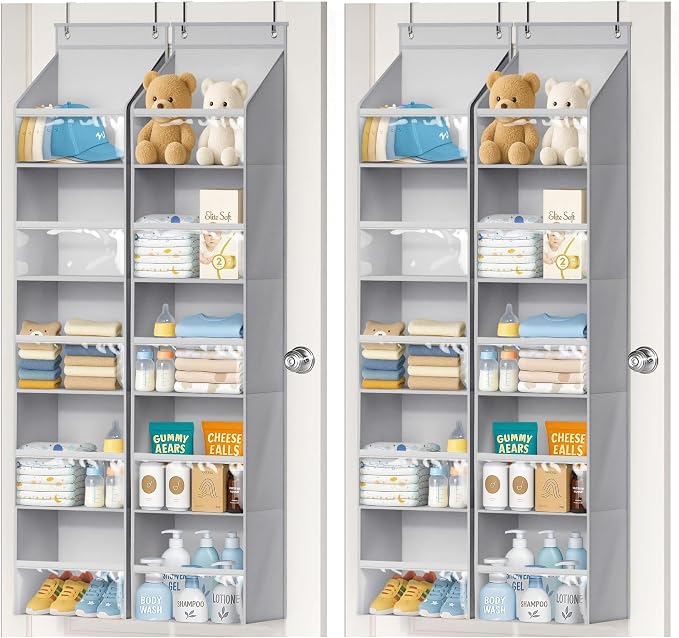AOODA 4 Pack Over the Door Organizer, Large Capacity Closet Door Hanging by AOODA