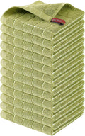 Homaxy 100% Cotton Terry Kitchen Dish Cloths, 12 Pack, Sage Green by Homaxy