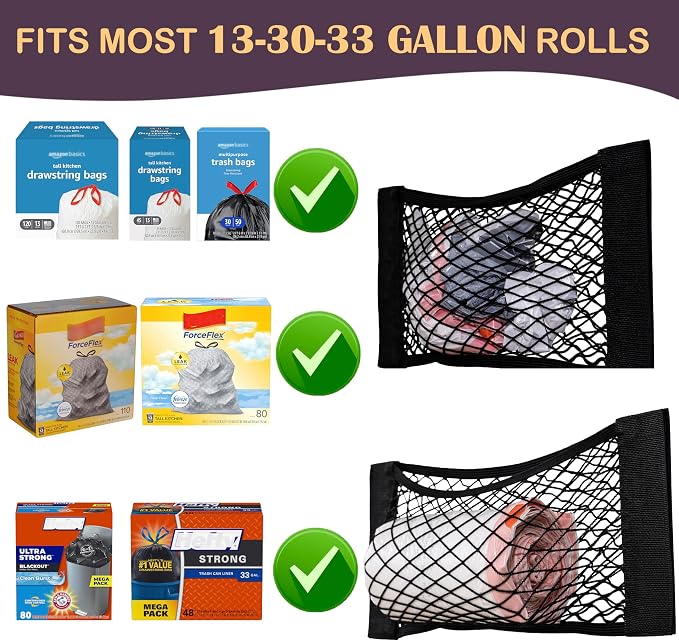 Extra Large Trash Bag Holder Mesh Storage Net Grocery Bag Organizer Dispenser - Image 2
