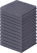 Homaxy 100% Cotton Waffle Weave Kitchen Dish Cloths 12-Pack, Dark Grey | 12 x by Homaxy