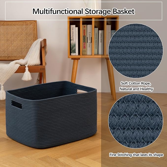OIAHOMY 75L Large Blanket Basket Woven Storage Basket - Image 5
