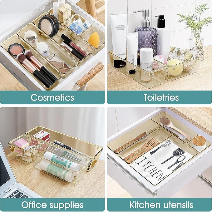 25 PCS Plastic Drawer Organizer Set, Makeup Organizers and Storage Bins | 4 - Image 5