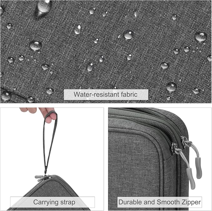 FYY Electronic Organizer, Travel Tech Pouch Bag, Extra Large, Dark Grey | Wrist - Image 4