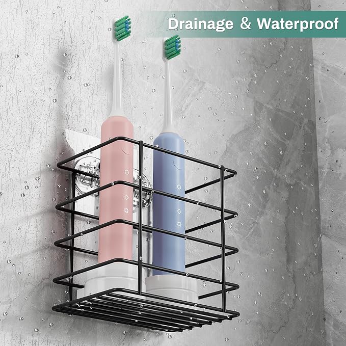 Open-Design Adhesive Shower Toothbrush Holder Wall Mounted - Image 4