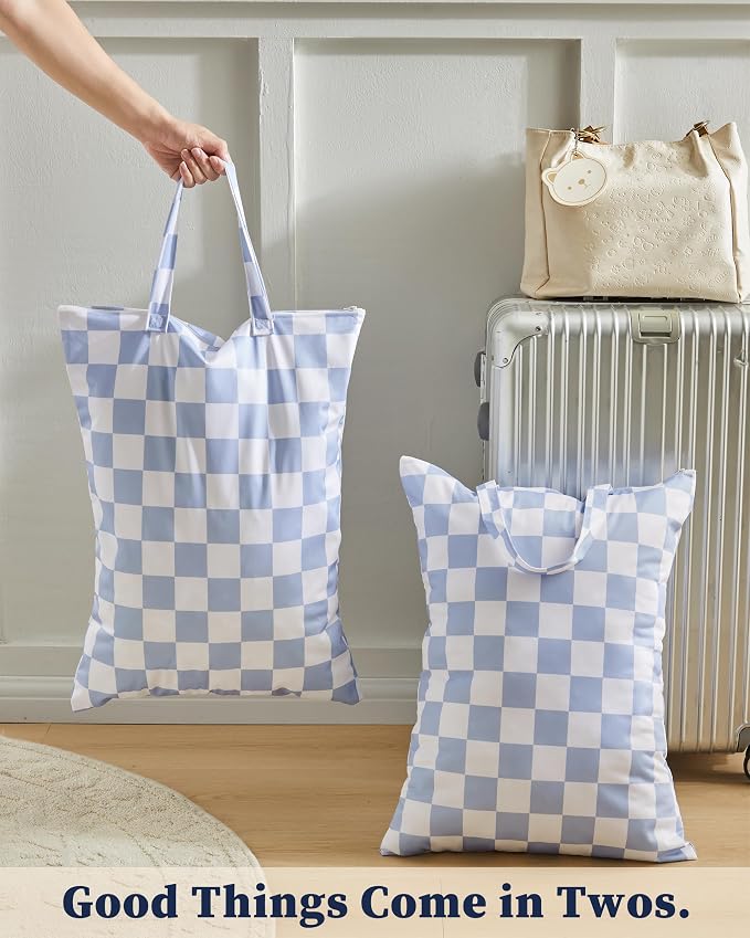 Ohocut Checkered 2 Pcs Large Travel Laundry Bags - Image 3