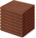 Homaxy 100% Cotton Waffle Weave Kitchen Dish Cloths 8-Pack, Caramel | 12 x 12 by Homaxy