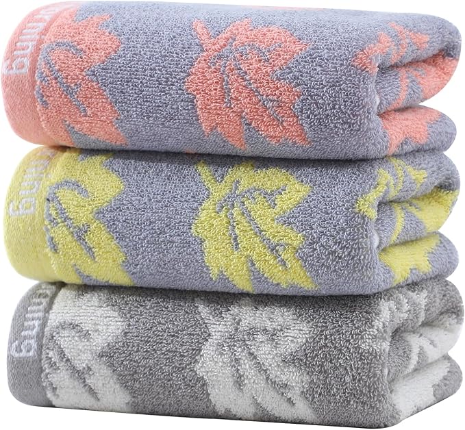 3 Pack Decorative Maple Leaf Hand Towels by Zuorery
